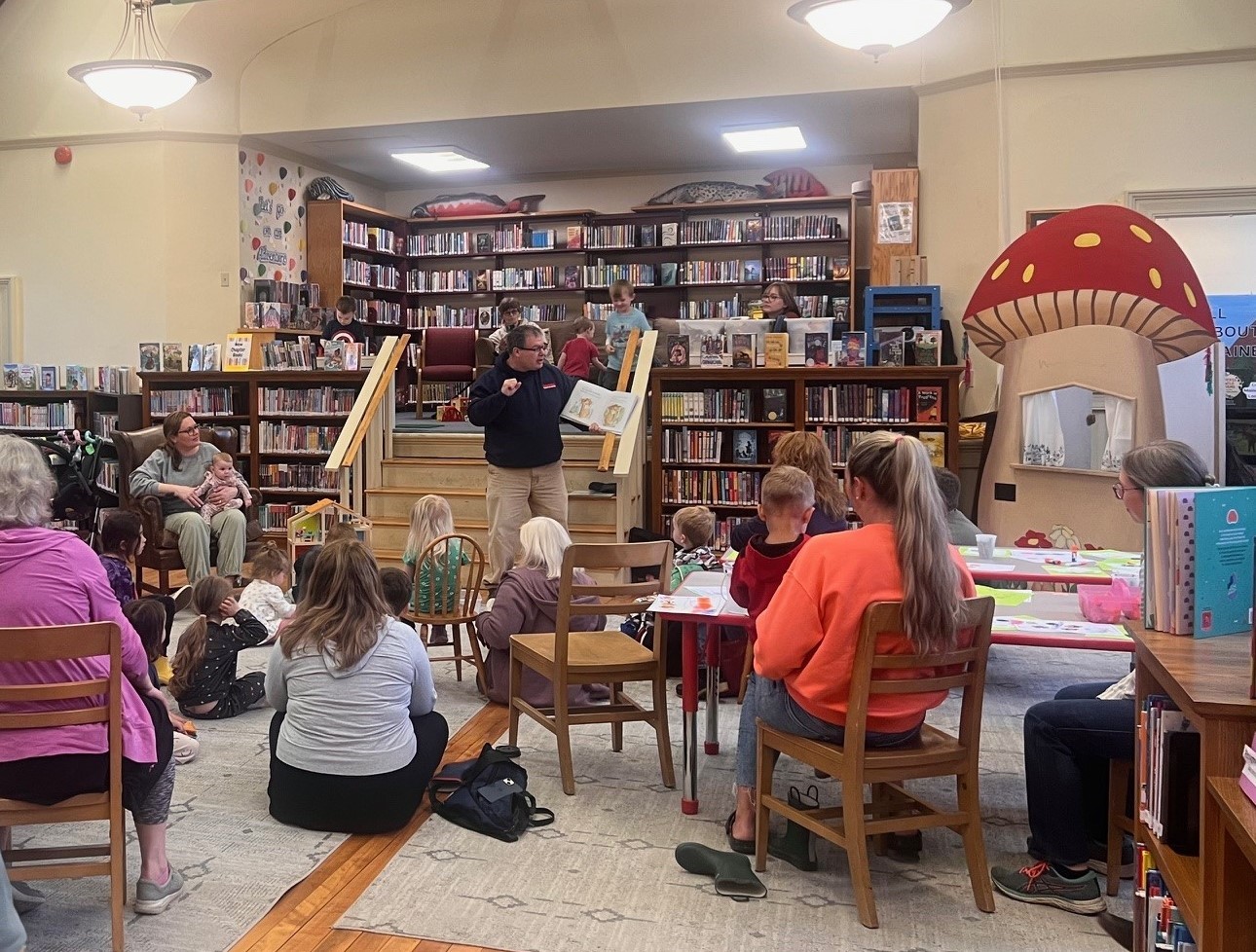 story hour at the Gardiner public library children's room