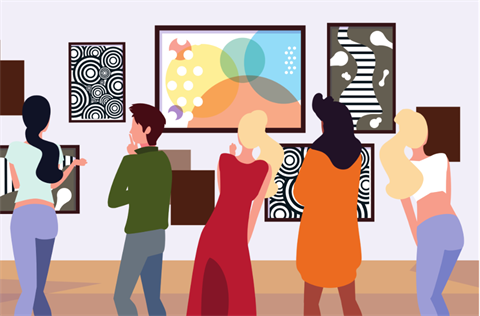 People Viewing Artwork Displayed on Walls.png